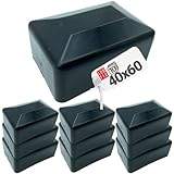 Pfostenkappen Zaunkappe Zaunpfahlkappe Rohrkappe Schwarz Pfostenabdeckung 40x60 mm Eckig 10er Set
