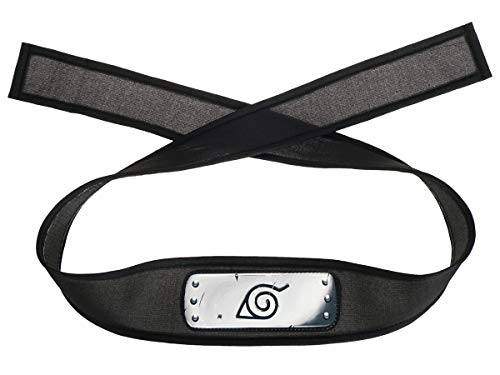 CosplayStudio Naruto Protection frontale légère Ninja | Bandeau Konoha avec blason Konohagakure | Plaque frontale en cuir synthétique