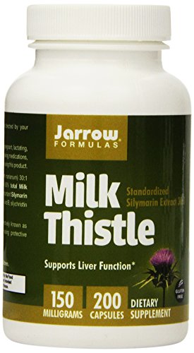 Jarrow Formulas Milk Thistle, Promotes Liver Health, 150 mg Caps, 200 Veggie Capsules (Pack of 2)