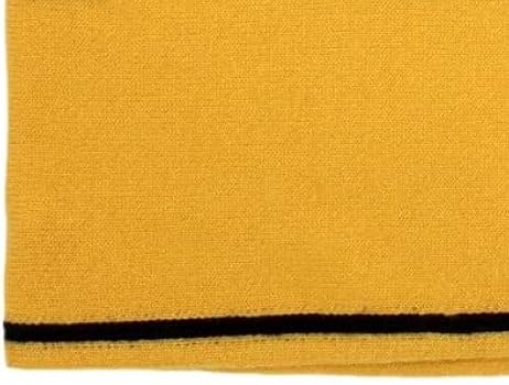 FENDI Roma Knitted Wool Cashmere Scarf Yellow Black Logo Soft Warm