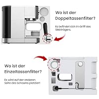 iceagle Espresso Siebträgermaschine 20-Bar Italienischer Pumpe | 1350W Espressomaschine Edelstahl mit Milchaufschäumer, Kaffeemaschine für Cappuccinoo, Touchscreen mit Druckanzeige, 1.3L Wassertank – Ansicht 4