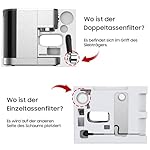 Espresso Siebträgermaschine 20-Bar Italienischer Pumpe | 1350W Espressomaschine Edelstahl mit Milchaufschäumer, Kaffeemaschine für Cappuccinoo, Touchscreen mit Druckanzeige, 1.3L Wassertank – Bild 4