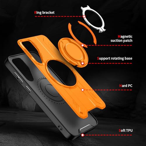 Coque compatible avec Samsung Galaxy S22 Ultra rigide LS Orange antichoc - 6