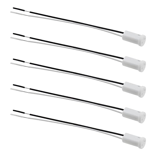 eMagTech 30PCS G4 LED Bulb Socket Halogen Bulb Base 12V Ceramic Lamp Holder Socket G4 Wire Connector Socket Plug Holder Adapter 100mm White