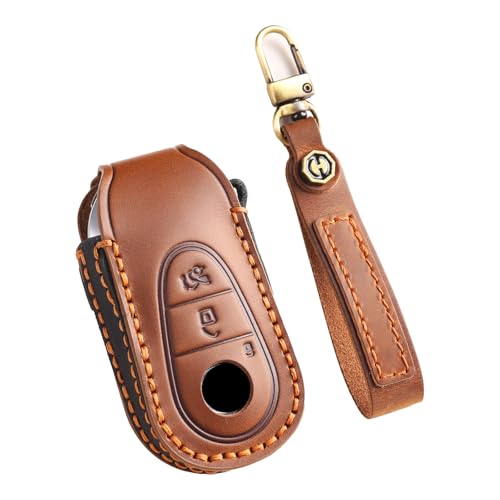 Coque de clé Mercedes en cuir premium avec porte-clés pour Classe S et G