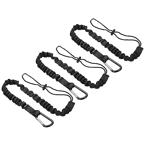 Image of PATIKIL Tool Lanyard with D Hook, 3 Pack 35 Inch Safety Tool Leash 1 Inch Width for Fall Protection, Black