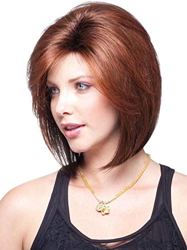 May Wig Color Creamy Toffee Rooted - Noriko Wigs 9" Long Relaxed Bob Wispy Perimeter Swept Bangs Straight Avg Cap Rooted Colors Bundle MaxWigs Hairloss Booklet