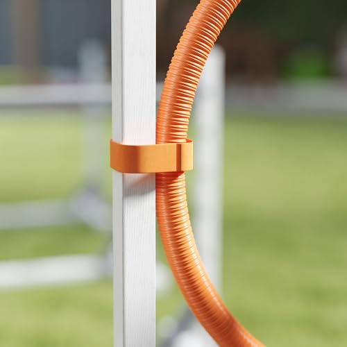 PawHut Agility Set Hunde 4-teiliges Agility-Ausrüstung für Hundetraining Steckhürdenset mit höhenverstellbar Hürden Reifen Trainingszubehör Koordinationstraining Agilityset für Spiele Training