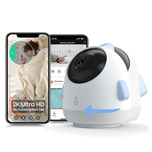 Simshine Baby Monitor, 2K HD Smart Baby Monitor, Baby Camera Monitor with Crying Detection, Sleep Analytics and AI Snapshot and Playback, Two-Way Audio, Night Vision, Lullabies, No Monthly Fee