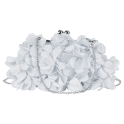 Sac à bandoulière en satin brodé fleurs pour mariages et soirées