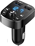 Transmisor FM Bluetooth, Manos Libres para Coche, Inalámbrico Reproductor MP3 Mechero Coche Adaptador Receptor con Dual USB 5V 3.1A