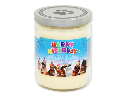 Pet Odor Exterminator Candle 13oz jar, Special Edition Happy Birthday