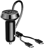 LAMA Kfz Ladegerät mit [USB C + Micro USB + Phone] KFZ-Ladekabel 2 Port Kfz Autoladegerät Zigarettenanzünder 5V/3,4A Mini Ladeadapter Autoladekabel für Phone Samsung Huawei Xiaomi Sony HTC Moto usw.