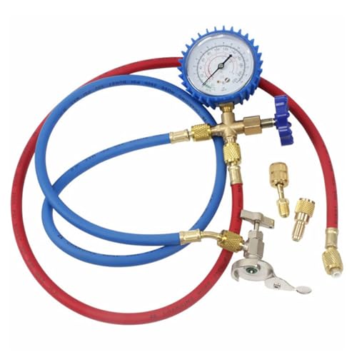SHERCHPRY Automotive Air Conditioner Pressure Gauge Manifold Hose Set Refrigeration Service Tool for Car Ac Repair and Recharge with Silicone Protective Covers Random Color