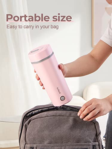 balbali Chaleira elétrica portátil para viagens - Pequena garrafa térmica/garrafa de aquecimento/gar
