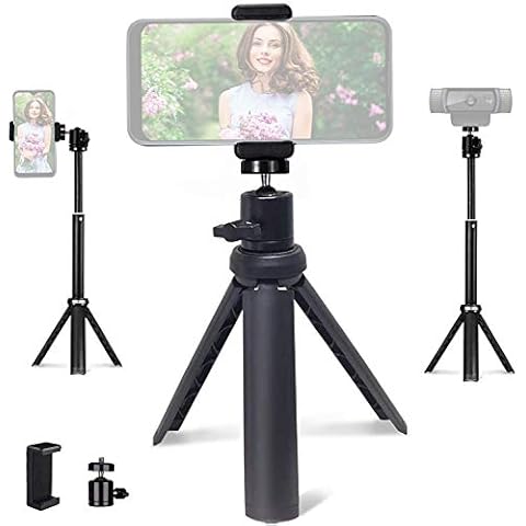 NexiGo Lightweight Mini Tripod for Camera/Phone/Webcam, Extendable Tripod Stand Compatible Logitech Webcam C920 C922 Brio iPhone/Android/Camera, for Vlogging, Live Streaming, Zoom Meeting Cover