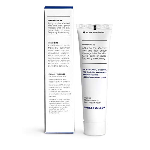 Honest O3 Lipogel 15% With Ozone Oil | For Dry or Sensitive Skin | Natural Skincare | Slow Release Ozone | Activated Oxygen Infused Ointment For Healthy Skin | 1.2 Ounces