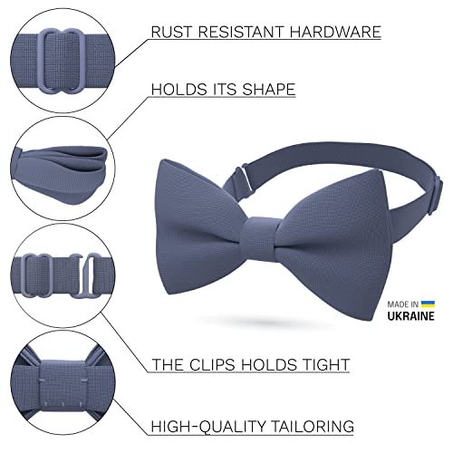 Image of Bow Tie House Mens Bowties Pre-tied Shape Clip on Bowtie Solid Men Formal Wear for kids, baby boys, toddler any age bow ties