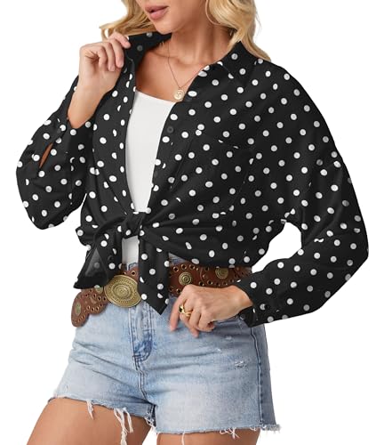 Long Sleeve Button Down Shirts for Women Dressy Floral Printed Blouse Casual Work Tops Fall Outfits 20252