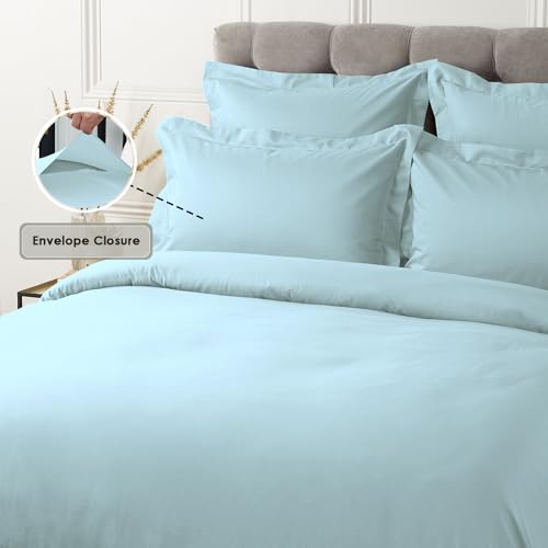 Pizuna Pure Cotton King Size Oxford Pillowcases 2 Pack Baby Blue 50x90cm - Image 3