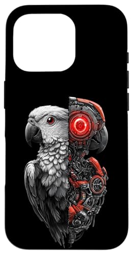 �ʔ����I�E�����{�b�g�������D�ƃT�C�{�[�O�I�E�����{�b�g Robot Parrot Lover Cyborg AI �X�}�z�P�[�X iPhone 16 Pro �p