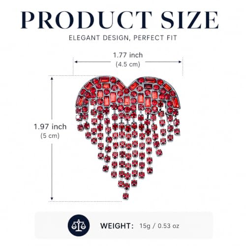 Image of Fashion Rhinestone Heart Brooch Pin for Women
