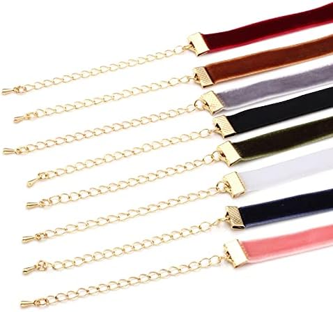 MILAKOO Velvet Choker Necklace Set for Women Girls Gothic Tattoo Lace Black Chokers 8 PCS