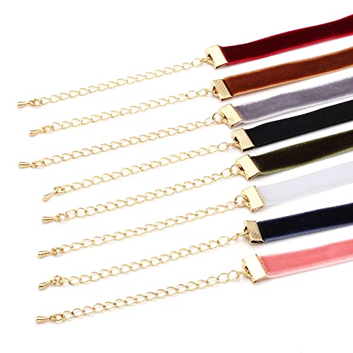 MILAKOO Velvet Choker Halskette Set Für Frauen Mädchen Gothic Tattoo Spitze Schwarz Choker 8 STÜCKE