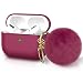 BRG for Airpods Pro Case, Soft Silicone Case with Cute Pom Pom Keychain, Shockproof Slim Protective Cover for AirPods Pro Charging Case [Visible Front LED]