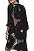shermie Women's Floral Crochet Lace Beach Swimsuit Cover Ups Plus Size Long Kimono Cardigan Black