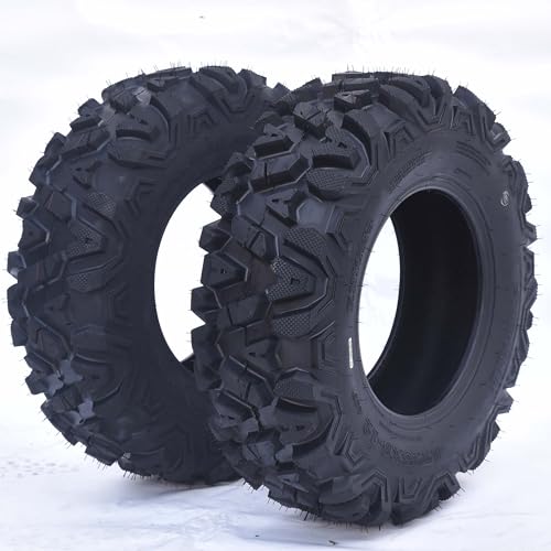 ATV Tires 25x8-12 6PR, 25x8x12 6PR All-Terrain Tires Set of 2, 25 8 12 Atv Tires Puncture And Abrasion Resistant, Optimum Grip Pattern for Enhanced Of