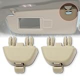 Pack of 2 Beige Interior Sun Visor Hook Clip Bracket Compatible withAudi A6 C6; VW Passat B7 Polo 4F0 857 561