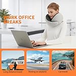 Travel Neck Pillow for Airplane – Memory Foam 360° Support Compact Design Ergonomic Flight Pillow for Sleeping & Neck Support Portable Travel Pillows for Adults, Car, Office Home (Grey) - Image 5