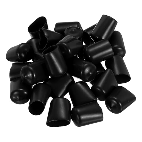 Image of uxcell 88Pcs Rubber End Caps, 15.5mm(5 /8 inch) ID 25mm(31 /32 inch) Height Round Screw Thread Protectors Flexible Screw Bolt Covers Caps for Metal Tube Rod Bolt, Black