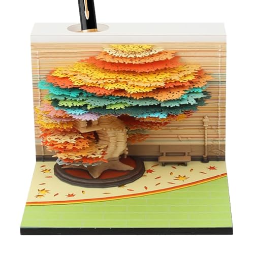 Tree Desk Calendar - 2026 Creative Organizer 3D Memo Pad, Art Stationery Supplier, Decorative Office Decor Notepad | Holiday Gift Choices for Students in