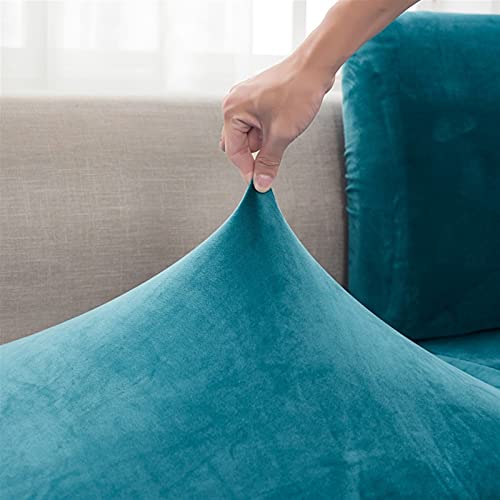 Gzglzdq Velvet Plush L Shaped Sofa Cover Polar Fleece Stretch Cover For Fits Couch, Armchair, Loveseat Or Chaise Lounge (Color : Dark Green, Size : L65-95Cm) #TOP3