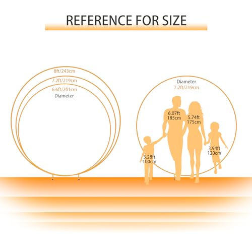 Bezente 7.2ft Round Backdrop Stand, Golden Metal Balloon Arch Stand, Stable Wedding Arch Circle Backdrop Stand Frame for Wedding Birthday Baby Shower Party Decoration by Bezente - Image 5