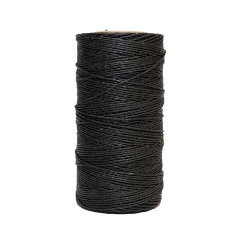 Realeather BTH100-01 Waxed Thread for Leather Crafting, 50 G, 100 Yards, Black