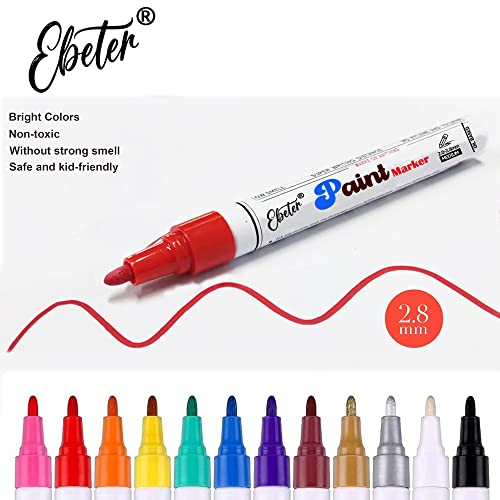 Paint Marker Pens - 2 Pack Single Color Permanent Oil Based Paint Markers,Quick Dry,Medium Tip,And Waterproof Marker Pen For Wood, Fabric, Plastic,Rock Painting,Metal,Canvas, Mugs,Glass(Silver) #TOP3