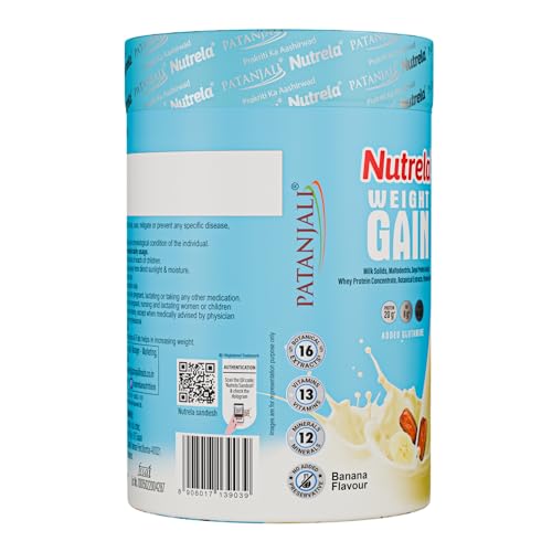 Image of Nutrela Weight Gainer | 500g Banana Flavour (Pack of 3) | High-Calorie Mass Gainer with Vitamins & Khandsari Sugar | Ideal for Men & Women