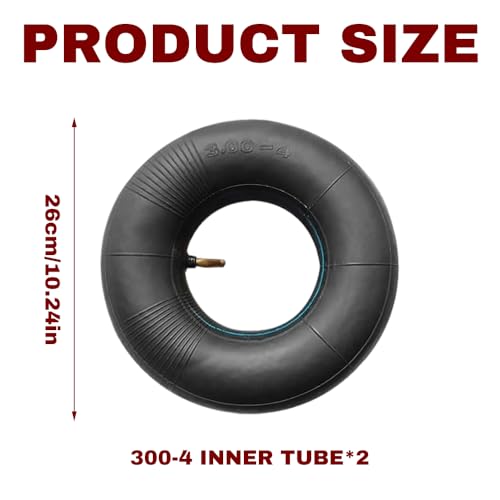Rppiup Schlauch 3.00-4, 2 Stück 260 x 85mm Schubkarrenreifen, Schubkarrenschlauch Innenschlauch, Winkelventil Luftrad Zubehör, Schlauch Reifen für Sackkarrenrad Standardschlauch Ersatzschlauch