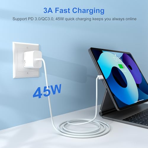 Miniatura 3 de Yish 45w Cargador Usb C Carga Rapida Gan Pd3.0 Enchufe Tipo C Cargador Movil Carga Rapida Adaptador Cabezal Usbc Compatible Con Teléfono Inteligente 17 16 15 Pro Max S25 S24 S23 Con 1m 60w Cable