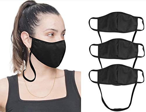 3 Pack Adjustable Fabric Face Mask Reusable Double Fabric Layers - Made in USA… (3 Pack Adjustable)