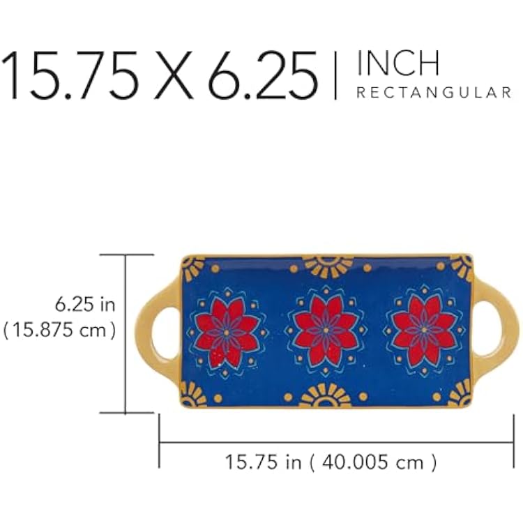 Certified International Spice Love Rectangular Tray with Handles, 15.75 x 6.25