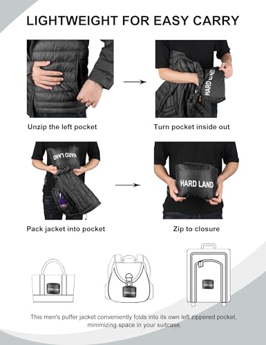 HARD LAND Men's Lightweight Puffer Jacket Insulated Water-Resistant Outdoor Winter Down Jacket for Men4