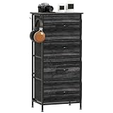 HOMCOM Cómoda para Dormitorio con 4 cajones de Tela, Color Negro