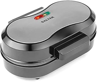 Salter EK4213S Extra Large Double Non-Stick Omelette Maker, 850W Duo Cook Healthy Snacks & Cakes, Easy Clean XL Plate, No Flip Egg Cooker, Make Low Fat & High Protein Meals, Black
