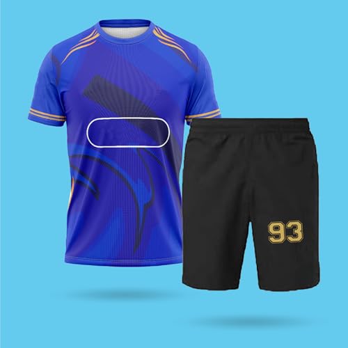 Image of Bumrah Sharma Jersey 93 Number Jersey with Shorts Club Team Cricket Jerseys Team Men's Half Sleeve New