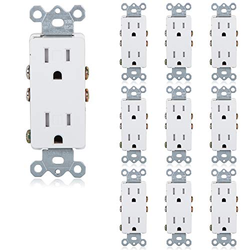 Maxxima Tamper Resistant Duplex Receptacle Standard Decorative Electrical Wall Outlet 15A White