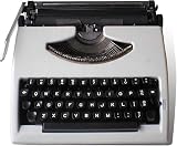 GTHTUHFD Macchina da scrivere manuale, classica macchina da scrivere portatile con nastro per decorare casa e ufficio, perfetta per scrivere lettere e appunti, macchina da scrivere retrò, argentata